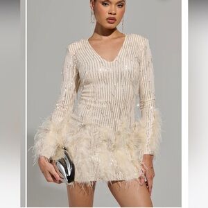 PRINCESS GENOVIA LONG SLEEVE MINI DRESS - L